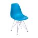 Conjunto com 2 Cadeiras DKR Eames Azul Petróleo e Cromado