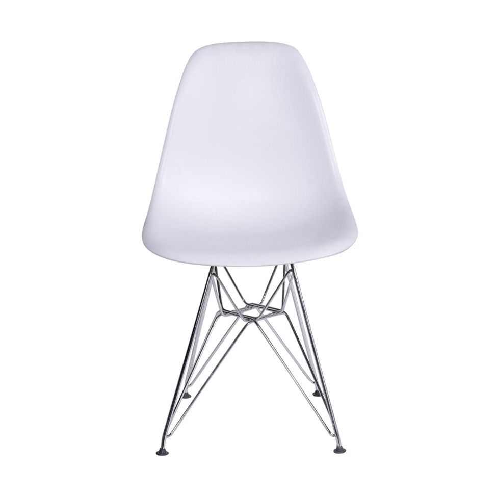 Conjunto com 2 Cadeiras DKR Eames Branco e Cromado