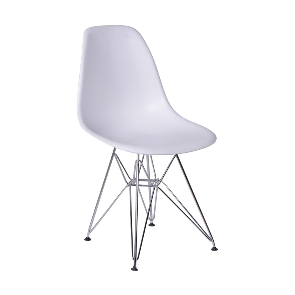 Conjunto com 2 Cadeiras DKR Eames Branco e Cromado