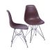 Conjunto com 2 Cadeiras DKR Eames Café e Cromado