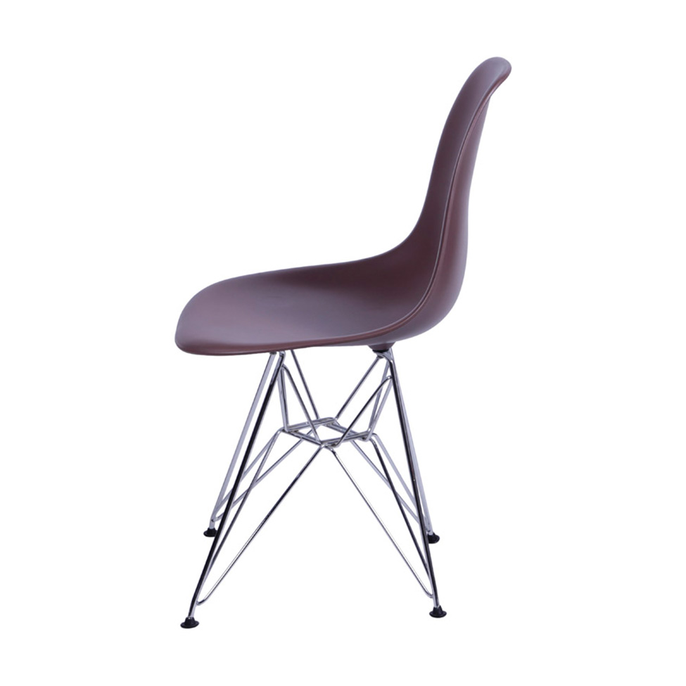 Conjunto com 2 Cadeiras DKR Eames Café e Cromado