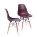 Conjunto com 2 Cadeiras DKR Eames Café e Madeira