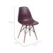 Conjunto com 2 Cadeiras DKR Eames Café e Madeira