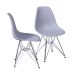 Conjunto com 2 Cadeiras DKR Eames Cinza e Cromado