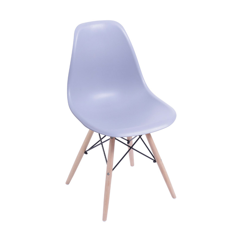 Conjunto com 2 Cadeiras DKR Eames Cinza e Madeira