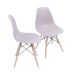 Conjunto com 2 Cadeiras DKR Eames Fendi e Madeira