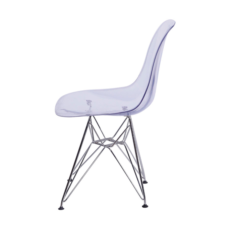 Conjunto com 2 Cadeiras DKR Eames Incolor e Cromado