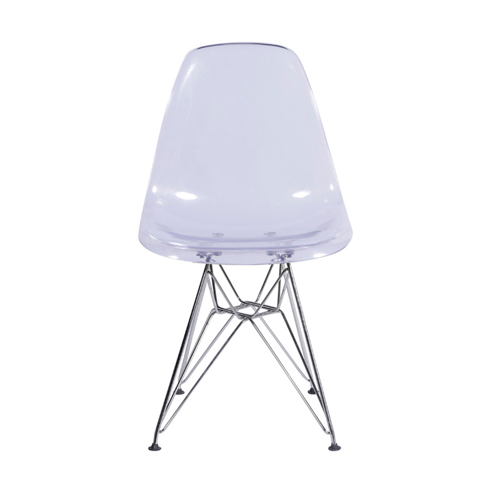 Conjunto com 2 Cadeiras DKR Eames Incolor e Cromado