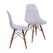 Conjunto com 2 Cadeiras DKR Eames Incolor e Madeira