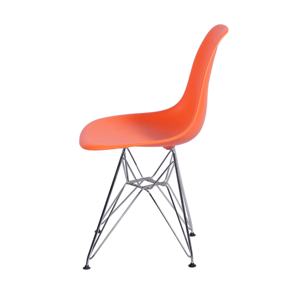 Conjunto com 2 Cadeiras DKR Eames Laranja e Cromado