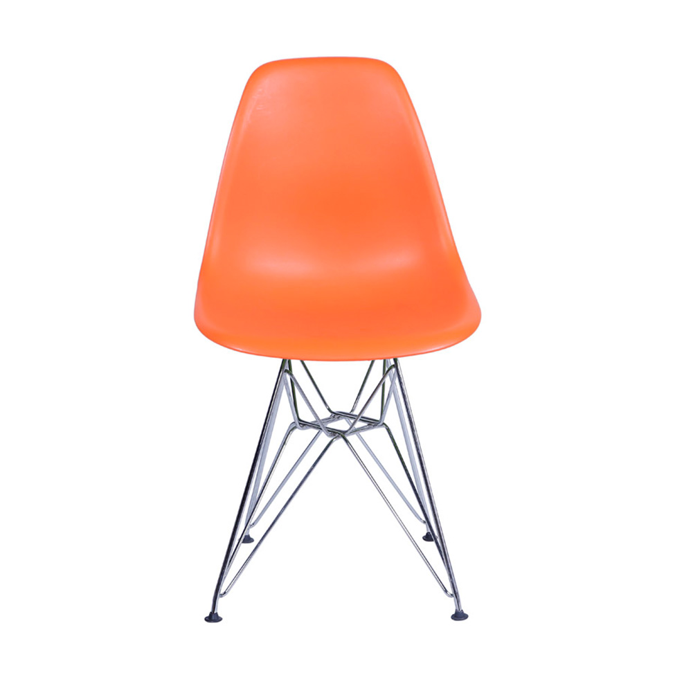 Conjunto com 2 Cadeiras DKR Eames Laranja e Cromado
