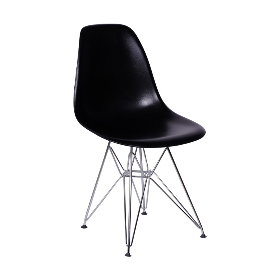 Conjunto com 2 Cadeiras DKR Eames Preto e Cromado