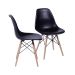 Conjunto com 2 Cadeiras DKR Eames Preto e Madeira