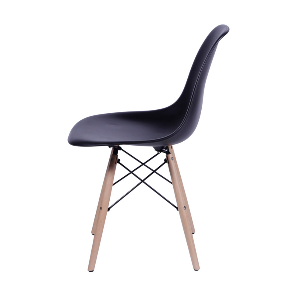 Conjunto com 2 Cadeiras DKR Eames Preto e Madeira