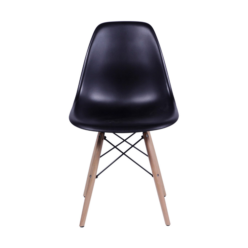 Conjunto com 2 Cadeiras DKR Eames Preto e Madeira