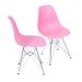 Conjunto com 2 Cadeiras DKR Eames Rosa e Cromado