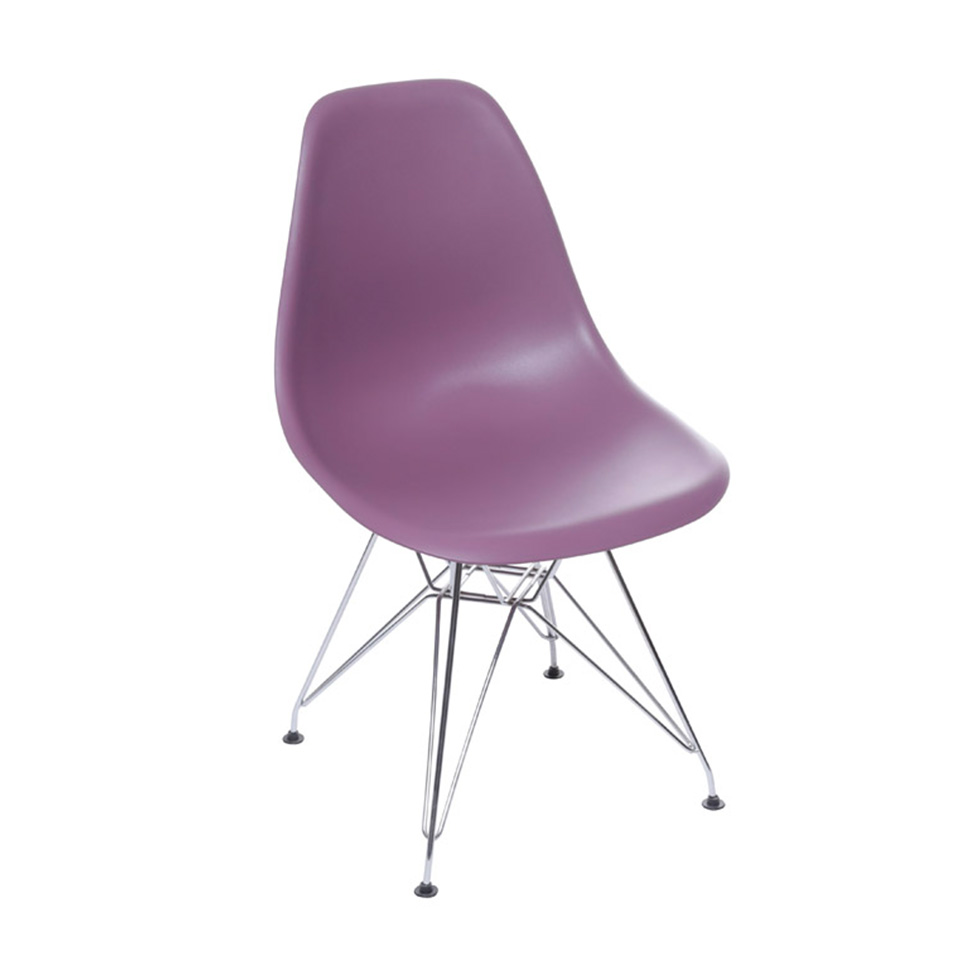 Conjunto com 2 Cadeiras DKR Eames Roxo e Cromado