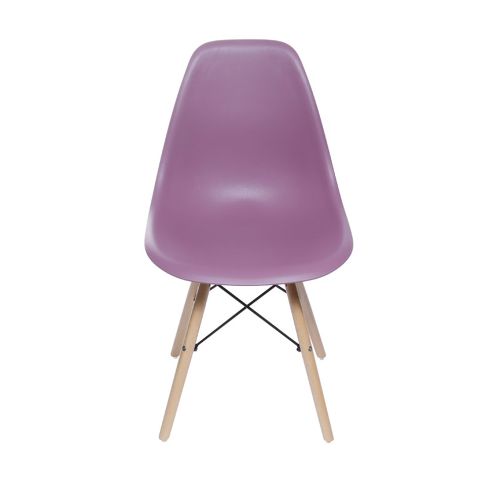 Conjunto com 2 Cadeiras DKR Eames Roxo e Madeira