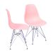 Conjunto com 2 Cadeiras DKR Eames Salmão e Cromado