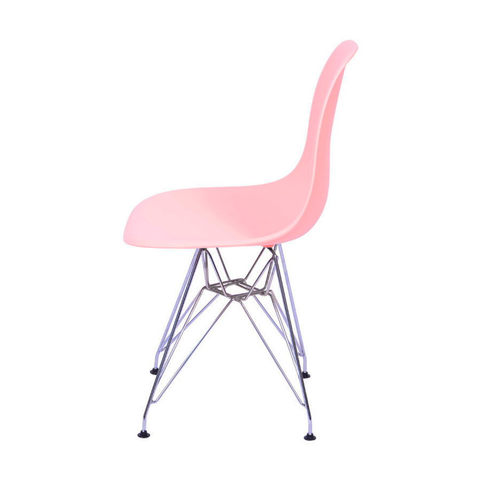 Conjunto com 2 Cadeiras DKR Eames Salmão e Cromado
