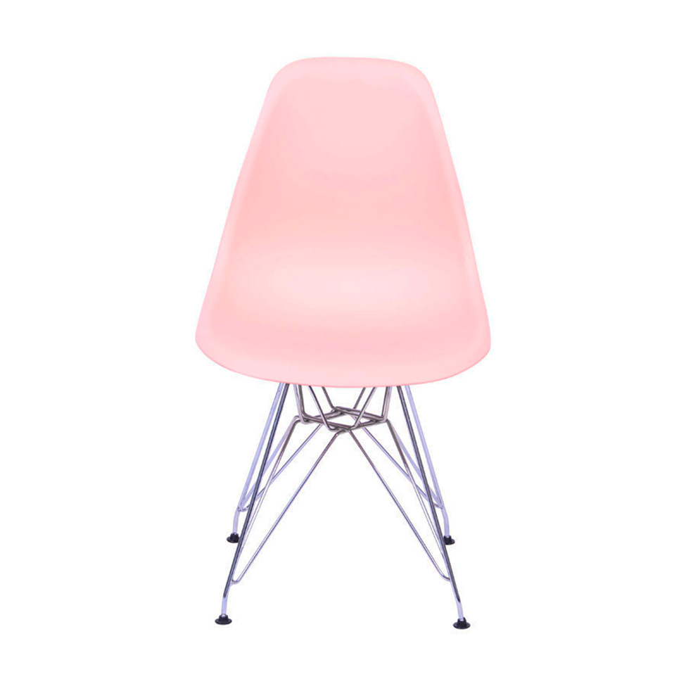 Conjunto com 2 Cadeiras DKR Eames Salmão e Cromado