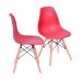 Conjunto com 2 Cadeiras DKR Eames Telha e Madeira