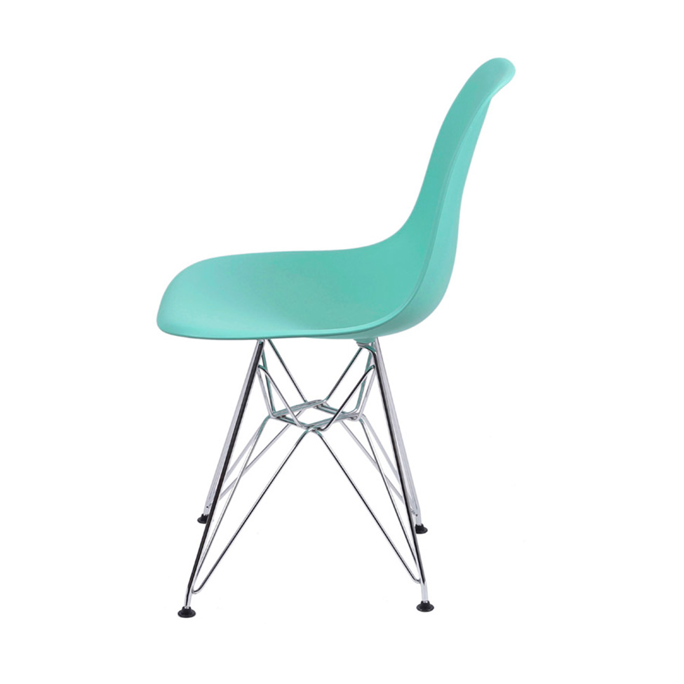 Conjunto com 2 Cadeiras DKR Eames Turquesa e Cromado