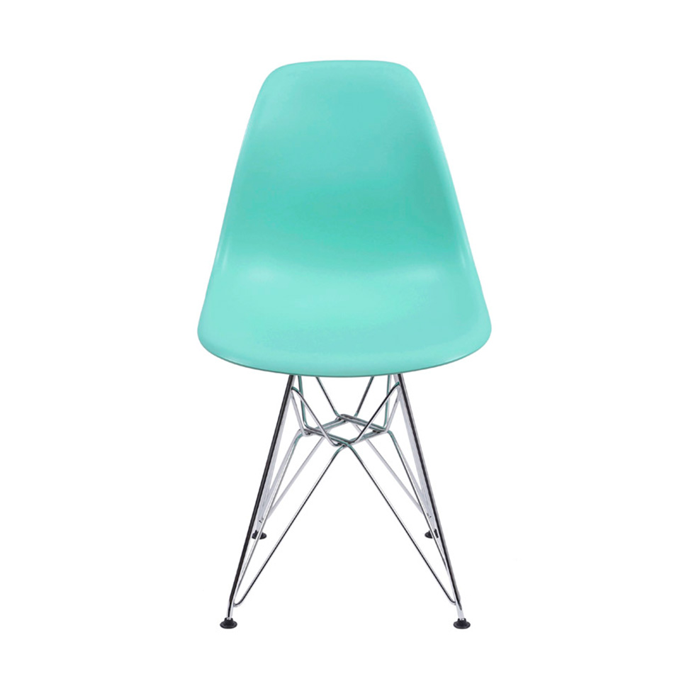 Conjunto com 2 Cadeiras DKR Eames Turquesa e Cromado