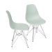 Conjunto com 2 Cadeiras DKR Eames Verde Claro e Cromado