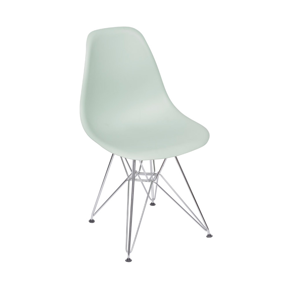 Conjunto com 2 Cadeiras DKR Eames Verde Claro e Cromado