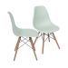 Conjunto com 2 Cadeiras DKR Eames Verde Claro e Madeira