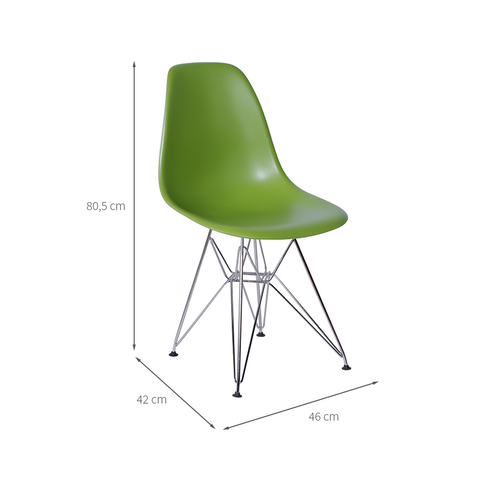 Conjunto com 2 Cadeiras DKR Eames Verde e Cromado