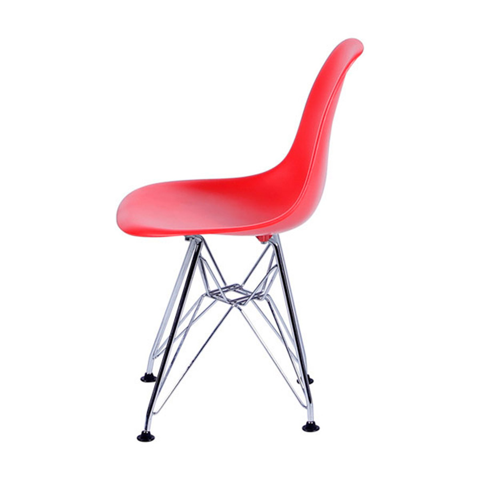 Conjunto com 2 Cadeiras DKR Eames Vermelho e Cromado