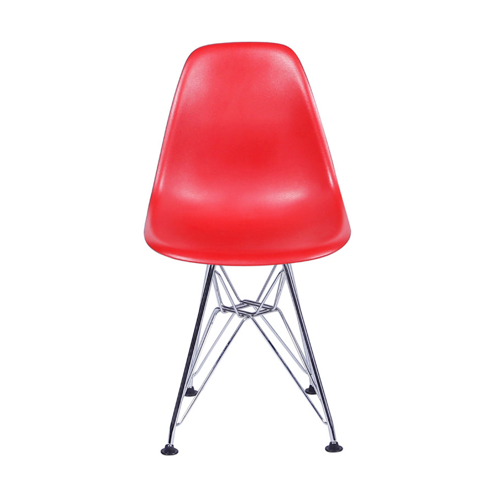 Conjunto com 2 Cadeiras DKR Eames Vermelho e Cromado