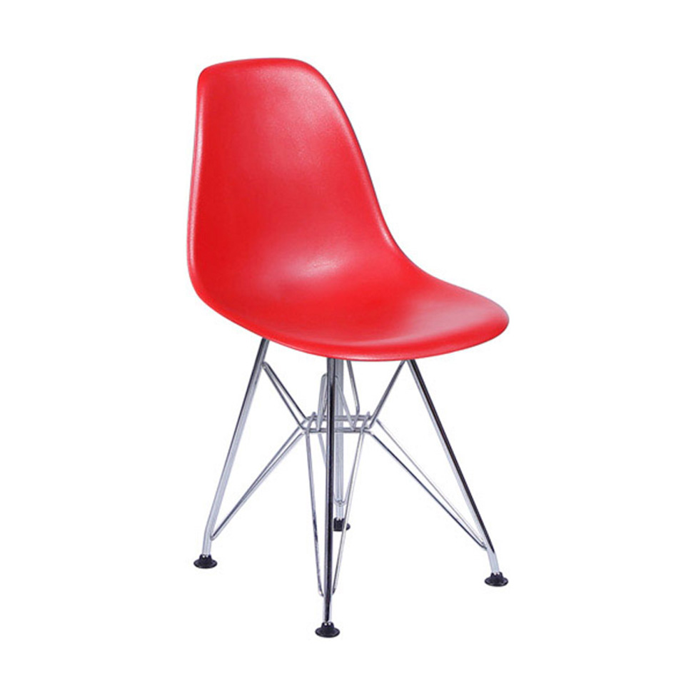 Conjunto com 2 Cadeiras DKR Eames Vermelho e Cromado