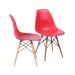 Conjunto com 2 Cadeiras DKR Eames Vermelho e Madeira