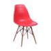 Conjunto com 2 Cadeiras DKR Eames Vermelho e Madeira