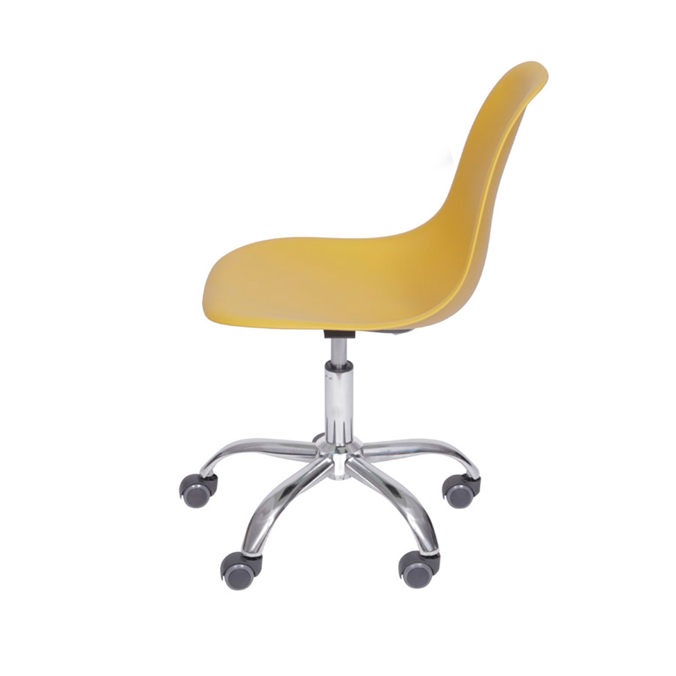 Conjunto com 2 Cadeiras DKR com Rodízios Açafrão e Cromado