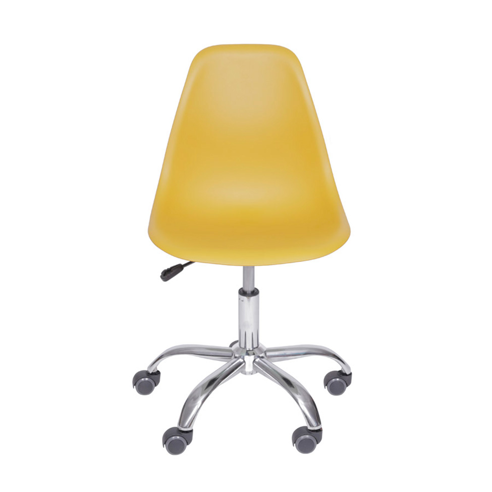 Conjunto com 2 Cadeiras DKR com Rodízios Açafrão e Cromado