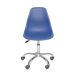 Conjunto com 2 Cadeiras DKR com Rodízios Azul Marinho e Cromado