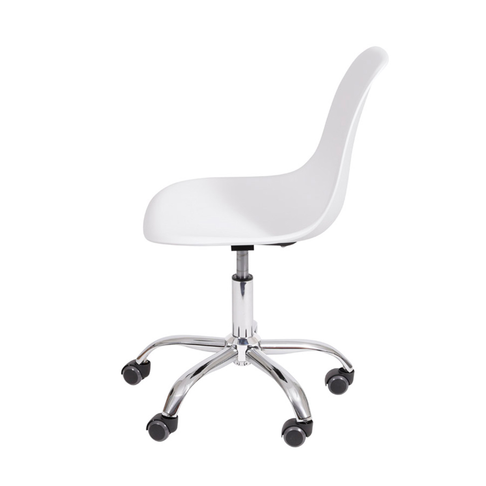 Conjunto com 2 Cadeiras DKR com Rodízios Branco e Cromado