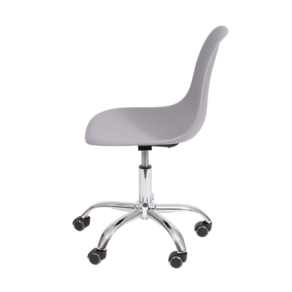 Conjunto com 2 Cadeiras DKR com Rodízios Cinza e Cromado