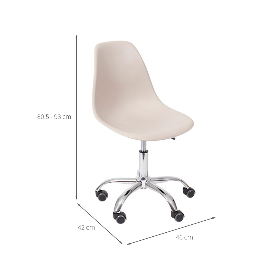 Conjunto com 2 Cadeiras DKR com Rodízios Fendi e Cromado