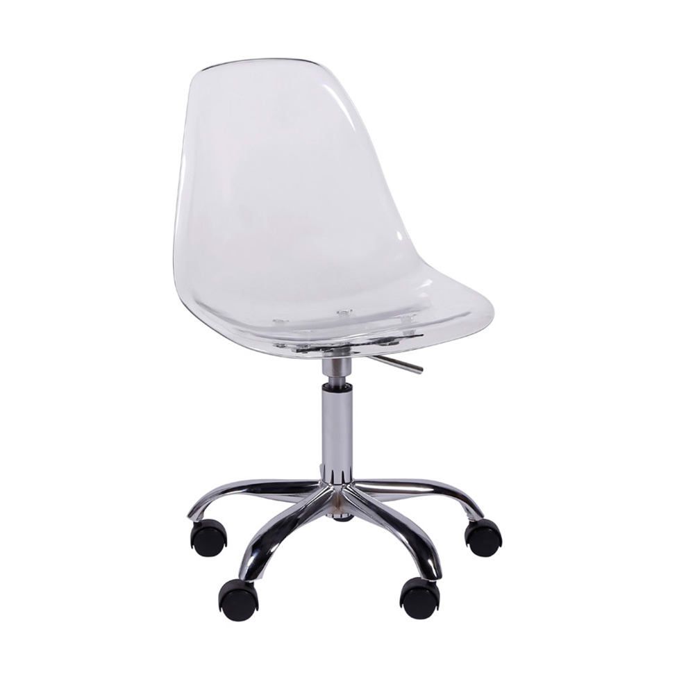 Conjunto com 2 Cadeiras DKR com Rodízios Incolor e Cromado