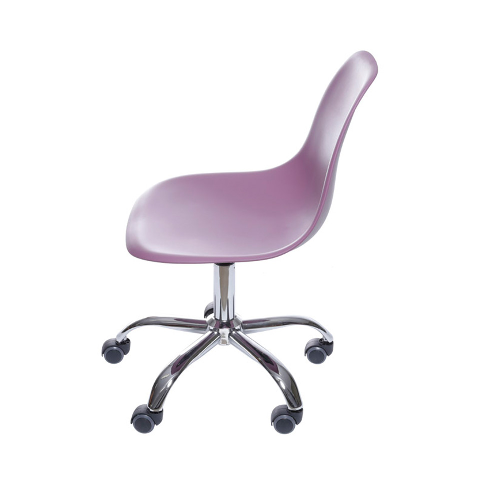 Conjunto com 2 Cadeiras DKR com Rodízios Roxo e Cromado