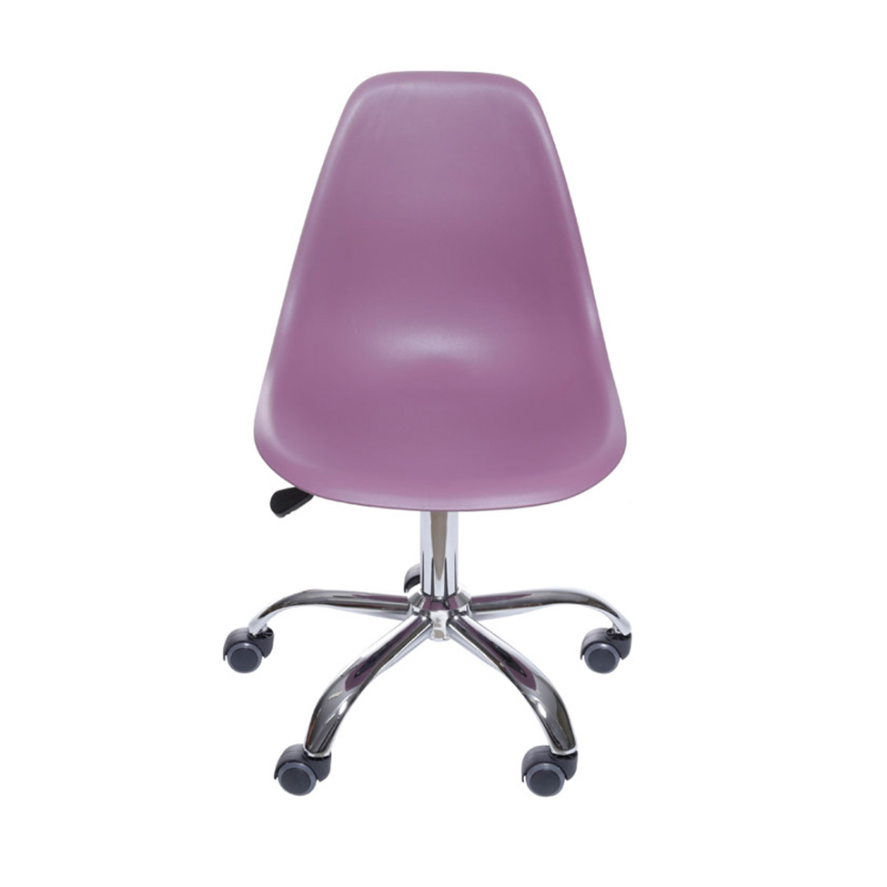 Conjunto com 2 Cadeiras DKR com Rodízios Roxo e Cromado
