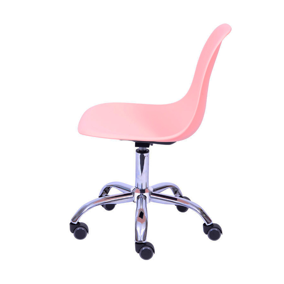 Conjunto com 2 Cadeiras DKR com Rodízios Salmão e Cromado