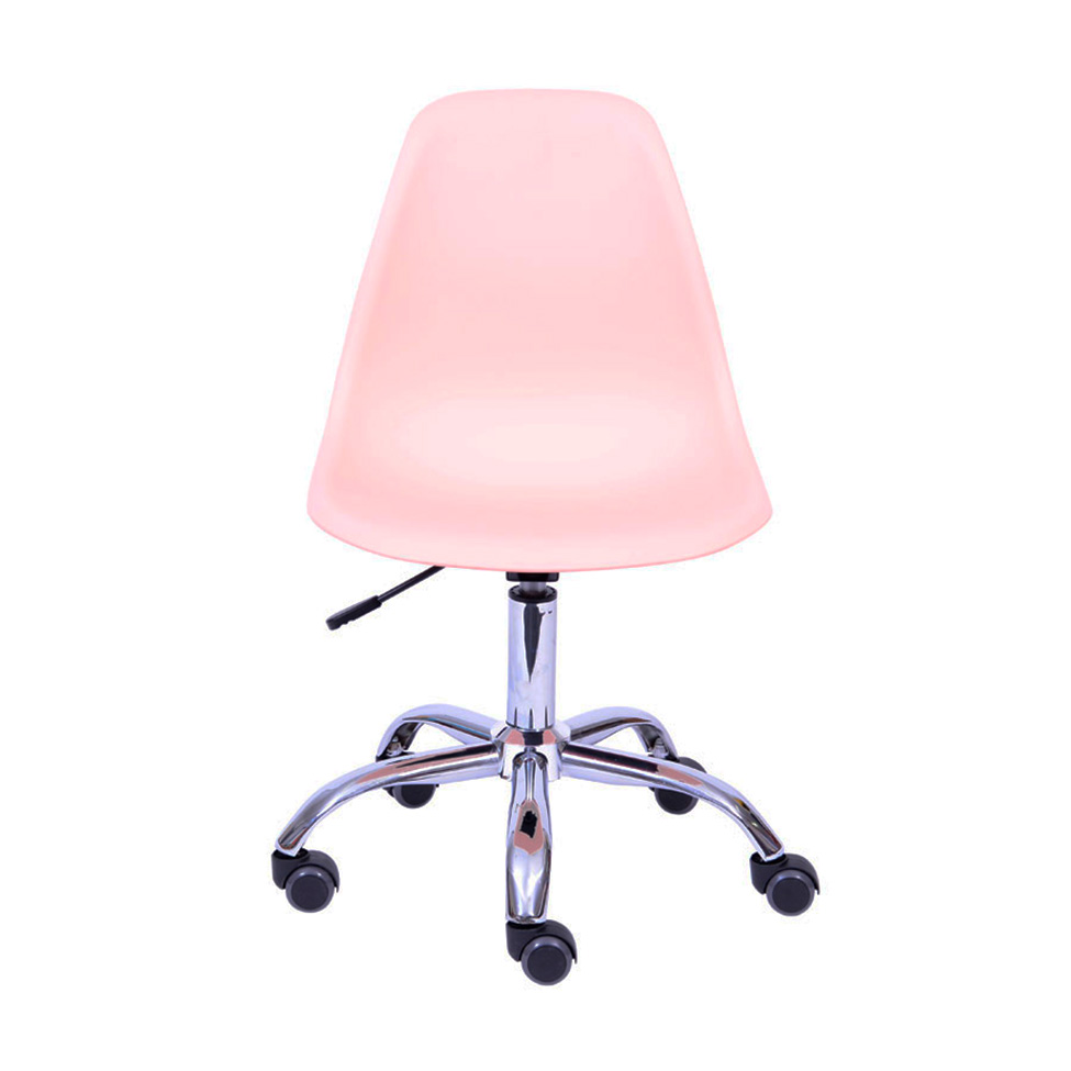 Conjunto com 2 Cadeiras DKR com Rodízios Salmão e Cromado