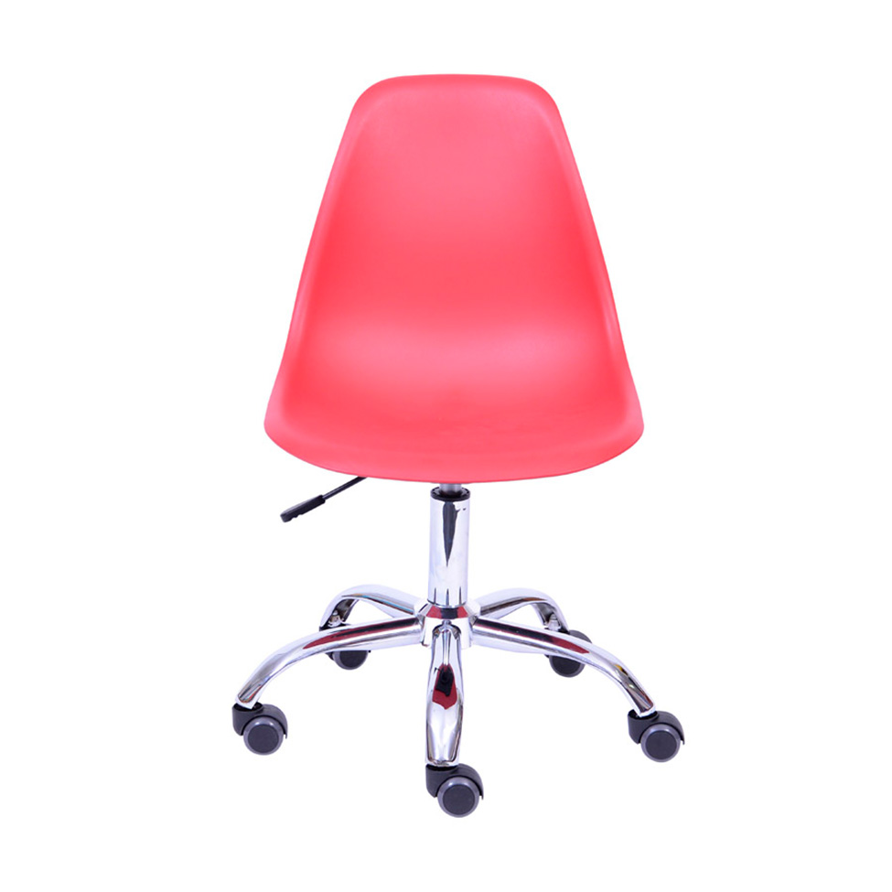 Conjunto com 2 Cadeiras DKR com Rodízios Telha e Cromado