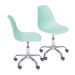 Conjunto com 2 Cadeiras DKR com Rodízios Verde Claro e Cromado
